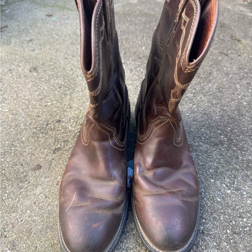 Ariat Brown Leather Western Ankle Boots - Picture 3 of 6